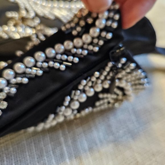 y2k McBling Glam Goth Coastal Summery Formal Pearl Beaded Cropped Halter Top - Picture 6 of 13